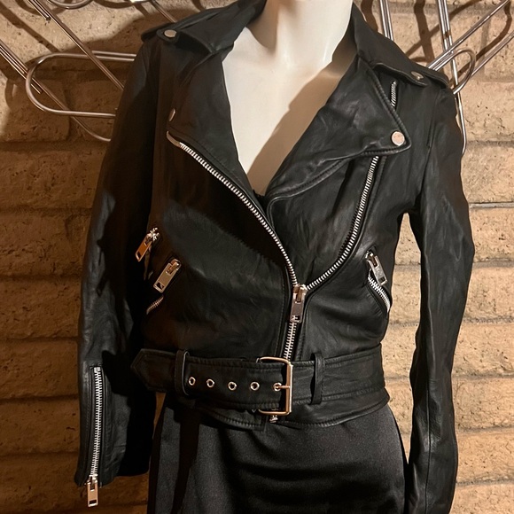 Walter Baker Black Allison Leather Jacket. - Picture 6 of 12